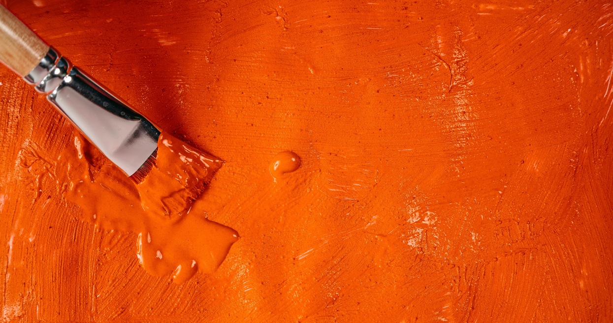 orange paint texture on wall