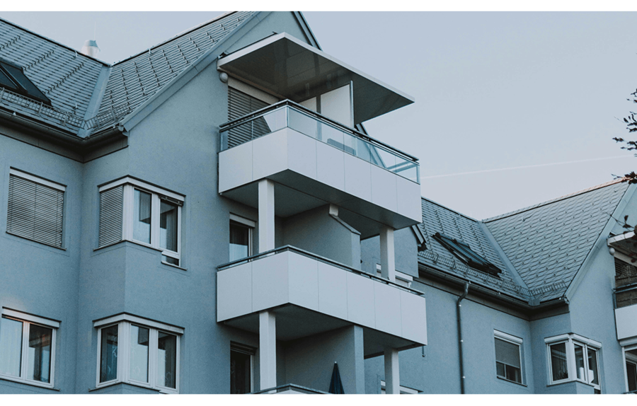 building with fresh paint