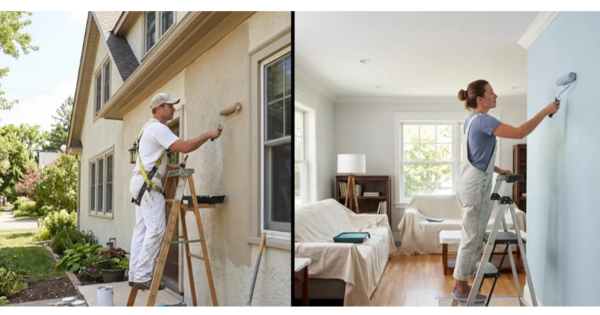 Projects interior versus exterior painting Sydney examples