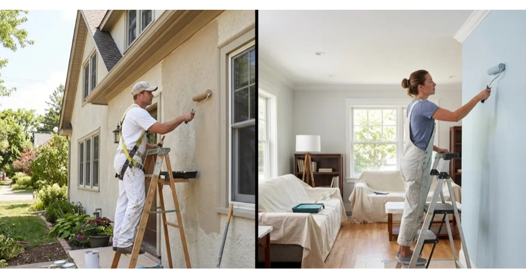 Projects interior versus exterior painting Sydney examples